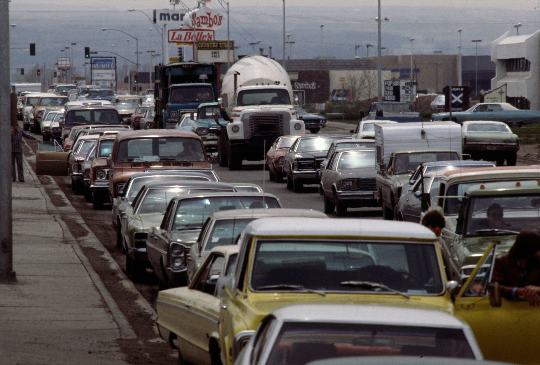 Traffic jam on 24th Street West, May 1979